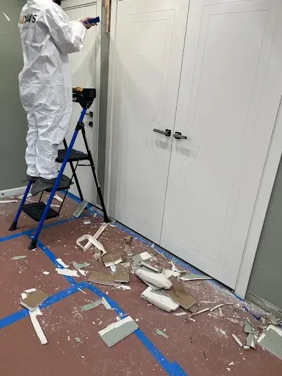 Frozen pipe flood dried on a first floor in a White Plains, NY home