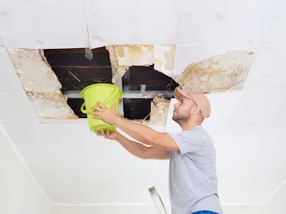 Ice dam water damage on a White Plains, NY ceiling