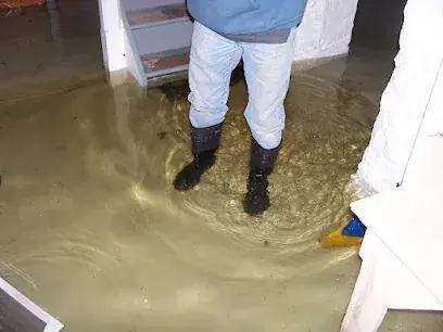 Storm flood water being removed in a White Plains, NY home