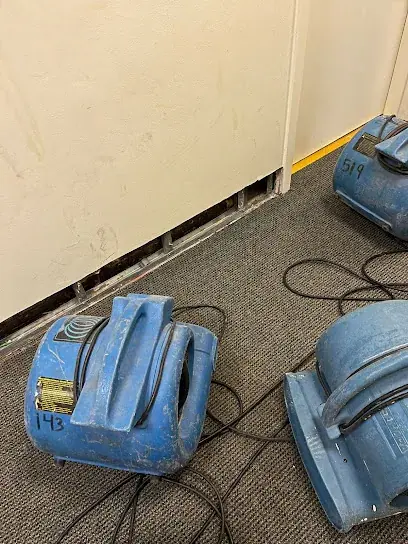 Air movers and dehumidifiers drying a White Plains, NY room